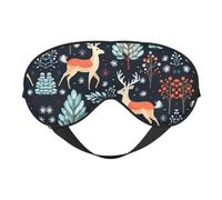 Máscara de sueño para ojos de ciervo y árboles de Navidad para dormir, máscara de sueño que bloquea perfectamente la luz para mujeres y hombres, diadema suave y cómoda para viajar