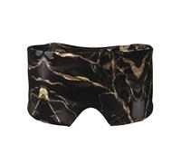 Máscara de sueño para ojos y orejas con estampado de mármol negro y dorado - Meditación y viaje - Transpirable, ajustable y cobertura completa
