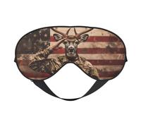 Máscara de sueño patriótica de soldado de ciervo, máscaras de ojos para dormir de doble cara, máscaras para dormir para mujeres y hombres, cubiertas opacas para dormir, viajes