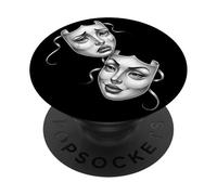 Máscara de Teatro Chicano Cry Now Smile Later PopSockets PopGrip Adhesivo
