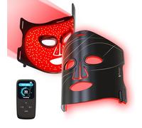 Máscara de terapia de luz roja integrada, silicona completa con 292 LED y controlador LCD, terapia profesional de luz roja infrarroja para el cuidado de la piel en casa para reemplazar el