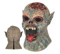 Máscara de terror de cabeza espeluznante, disfraz de Halloween con capucha, accesorios de disfraz para fiestas de miedo, parques recreativos, actuaciones y uso al aire libre por profesionales