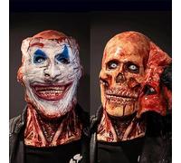 Máscara de Terror de Halloween de Doble Capa Con Superficie Pelable,Máscara de Calavera Completa de Látex Natural,Cráneo Sangriento de Látex,Payaso para Adultos Halloween Fiesta de Cosplay