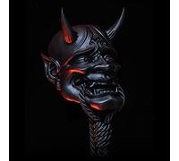 Máscara de terror de Halloween, máscara de asesino de guerrero samurái japonés, máscara de cabeza de goma suave de anime, máscara de cara completa, cubierta de cara de demonio fantasma de Halloween