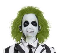 Máscara de terror de Halloween para adultos, máscara de látex de terror con peluca, perfecta para combinar con disfraz para cosplay