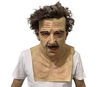 Máscara de Terror para Hombres Viejos de Halloween, Máscara de Cara Humana Realista Espeluznante, Máscara de Látex Antiarrugas para Adultos, Máscara para Hombre y Mujer, (B)