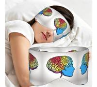 Máscara de viaje con estampado de cerebro izquierdo y derecho, diadema ajustable para dormir