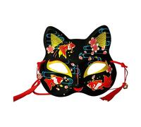 Máscara de zorro de Halloween para Halloween, fiesta de baile de máscaras, accesorio de disfraz japonés Kabuki Cosplay (B)