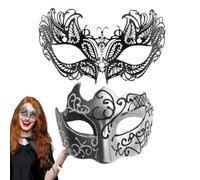 máscara del carnaval, máscara de la mascarada del cordón - 2 fundas para la cara con los ojos vendados para mascarada,para la cara de disfraces brillantes para él y para ella, suministros para para mu