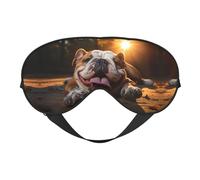 Máscara divertida para los ojos del bulldog inglés para dormir, máscara de sueño que bloquea perfectamente la luz para mujeres y hombres, diadema suave y cómoda para viajar