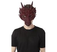 Máscara Dragón 3D para Halloween, Máscara Media Cara en Diseño de Animal para Carnaval y Fiesta Mascarada, Talla única (Rojo)