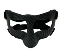 Máscara facial ajustable de fibra de carbono para atletas de fútbol y baloncesto con rejillas de ventilación transpirables para prevención de lesiones (banda negra)