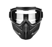Máscara Facial Antiniebla Moto | Con Gafas Desmontables Protección A Prueba de Viento Anti-Polvo - Pantalla Facial Ajustable 2 en 1 para Soldadura | Para Esquiar, Soldadura, Bicicleta, Trabajo Y