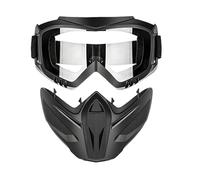 Máscara facial antiniebla para motocicleta, con gafas extraíbles y pantalla a prueba de viento a prueba de polvo, cobertura facial integral 2 en 1, ajustable, para hombre, esquí, soldadura, exterior