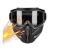 Máscara facial antiniebla para motocicleta, con gafas extraíbles y pantalla a prueba de viento a prueba de polvo | Cubierta facial integral 2 en 1 ajustable, para hombres, esquí, bicicleta al aire