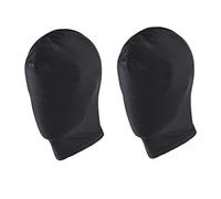 Máscara facial completa de 2 piezas exponer la boca Máscara facial completa de seda de leche de Halloween Máscara sin rostro unisex para disfraz de fiesta de Halloween fresca y de moda -Negro (Nero-1)
