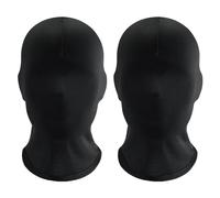 Máscara Facial Completa Negra De 3 Piezas Máscaras De Halloween, Máscara De Cabeza Completa Transpirable, Máscara Sin Rostro,Capucha Facial Para Morph De Poliéster, Disfraz De Fiesta De Cosplay