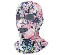 Máscara facial de buceo con agujeros ampliados para los ojos para usuarios de gafas, protección solar UPF 50+, casco de esnórquel para hombres y mujeres, negro (negro rosa)