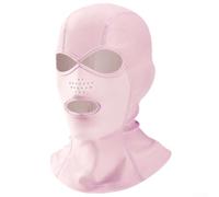 Máscara facial de buceo con agujeros ampliados para los ojos para usuarios de gafas, protección solar UPF 50+, casco de esnórquel para hombres y mujeres, color negro (rosa)