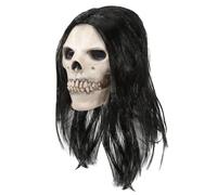 Máscara facial de calavera, de látex, transpirable, disfraz de espeluznante, disfraz de cosplay para carnaval, máscaras, accesorios de disfraces,