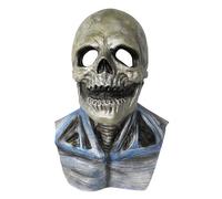 Máscara facial de calavera, máscara de látex, cubierta facial divertida de terror, la última máscara bioquímica de esqueleto para Halloween, máscaras de calavera 3D con mandíbula móvil para adultos