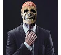 Máscara facial de calavera, máscara de látex, cubierta facial divertida de terror, la última máscara bioquímica de esqueleto para Halloween, máscaras de calavera 3D con mandíbula móvil para adultos