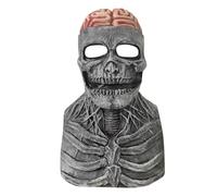 Máscara facial de calavera, máscara de látex, cubierta facial divertida de terror, la última máscara bioquímica de esqueleto para Halloween, máscaras de calavera 3D con mandíbula móvil para adultos