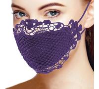 Máscara facial de encaje con correa ajustable para mujer optimizada para transpirabilidad y movimiento durante las actividades de cosplay (tamaño medio morado)