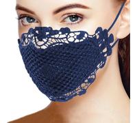 Máscara facial de encaje con correa ajustable para mujer optimizada para transpirabilidad y movimiento durante las actividades de cosplay (tamaño medio azul oscuro)