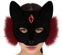 Máscara facial de Halloween para adultos | Accesorio realista para la cabeza, disfraz de máscara de gato - para niños adultos disfraz de Halloween mascarada escena escolar evento fiesta de cumpleaños