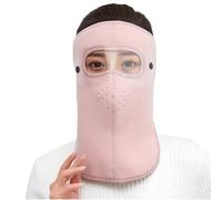Máscara facial de invierno - Capucha térmica de forro polar grueso, pasamontañas resistente al viento con escudo de gafas integrado, equipo de cobertura completa para clima frío, ideal para ciclismo