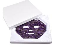 Máscara Facial De Jade Con Caja RoseQuartz Herramienta De Relajación De Masaje Natural Gouache Stone Masajeador Facial De Cristal,Amatista