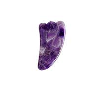 Máscara facial de jade de cristal púrpura Gua Sha raspador masajeador conjunto de rodillos de amatista natural gouache piedra, tipo 8