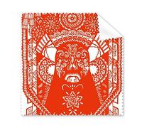 Máscara facial de la ópera Pekín de Pekín, rojo, Dahuichao, corte de papel, arte chino, cultura tradicional, patrón de ilustración, gafas, gamuza de limpieza, limpiador de pantalla, 5 piezas