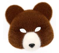 Máscara facial de oso marrón peluche dibujo animado, máscara de oso peluche realista, máscara de disfraz universal fácil de limpiar para halloween, cosplay, fiesta y cabina de fotos