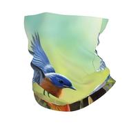 Máscara facial deportiva con estampado de pájaros azules orientales, diadema deportiva multifuncional, adecuada para deportes en climas fríos