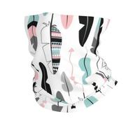 Máscara facial deportiva con estampado de plumas, diadema deportiva multifuncional, adecuada para deportes en climas fríos