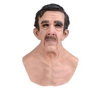 Máscara facial espeluznante de edad - Látex arrugas humanas realistas Textura detallada Cosplay Headwear Prop | Accesorio de traje espeluznante para mascarada, hogar embrujado, fotografía, decoratio