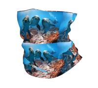 Máscara facial estilo diadema, divertida diadema deportiva con diseño de delfín mirando a ti, adecuada para viajes, esquí y ciclismo.