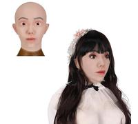 Máscara facial femenina de silicona realista hecha a mano para travestismo y realce de disfraces transgénero