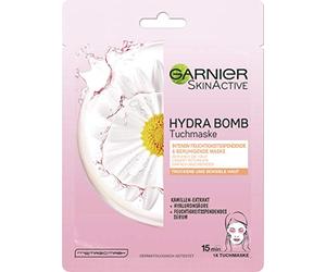 Máscara facial hidratante con extracto de manzanilla Garnier SkinActive Hydra Bomb para una piel sin enrojecimiento, pack de 5 (5 x 32g)