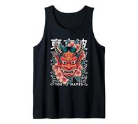 Máscara Facial Japonesa Demonio Demonio Hannya Oni Yokai Oni Camiseta sin Mangas