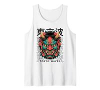 Máscara Facial Japonesa Demonio Demonio Hannya Oni Yokai Oni Camiseta sin Mangas