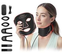 Máscara facial LED de terapia de luz roja para rostros y cuello, máscara LED1 para cara y cuello con 7 colores, máscara facial LED para rejuvenecimiento, reafirmación, máscara facial, belleza