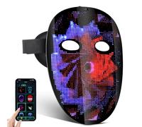 Máscara Facial LED Luminosa, Máscara LED Mejorada Con Modos De Transformación Facial Con Detección De Gestos, 3600 Cuentas De Lámpara LED, Soporte De Control De App Para iOS Android Para Halloween
