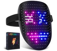 Máscara Facial LED Luminosa, Máscara LED Recargable Con Modos De Transformación Facial Con Detección De Gestos, 234 Cuentas De Lámpara LED, 50 Imágenes Integradas, Adecuada Para Cosplay Halloween