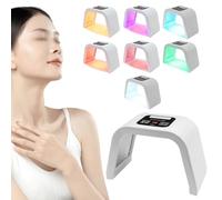 Máscara facial LED para terapia de luz, equipo de belleza de spa, 7 colores, nano-ondas de luz, diseño de túnel sin contacto, ajuste de tiempo