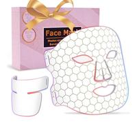 Máscara facial plástica fotónica lámpara de luz roja LED máscara 4 colores con 264 LED, recargable