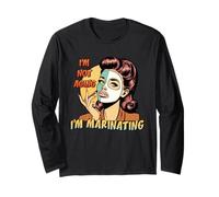 Máscara Facial Retro Divertida para Mujer I'm Not Aging I'm Marinating Manga Larga