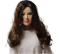 Máscara femenina de silicona suave realista for travestis, transexuales, cosplay de Halloween, carnaval y drag queens.(Brown)